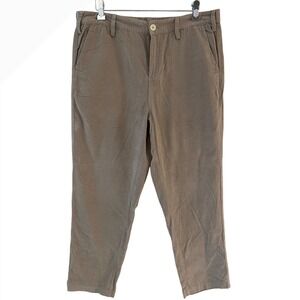 G1 Goods Womens‎ Corduroy Pants Brown Straight Leg Elastic Waist Size 12 Cotton